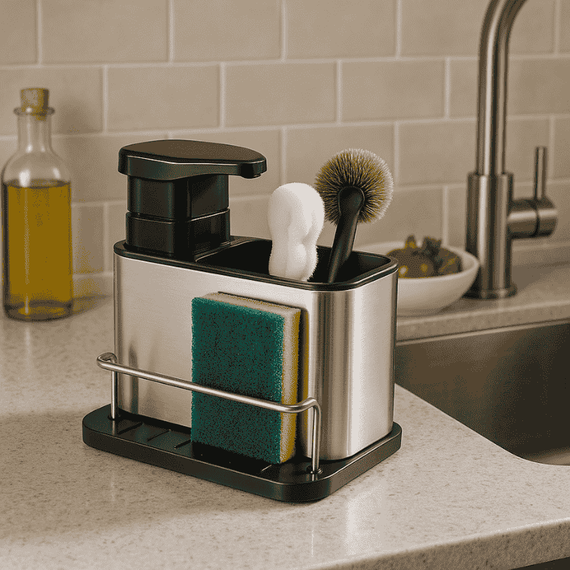 DISPENSADOR DE JABON PARA COCINA 3 EN 1 🧼🧽