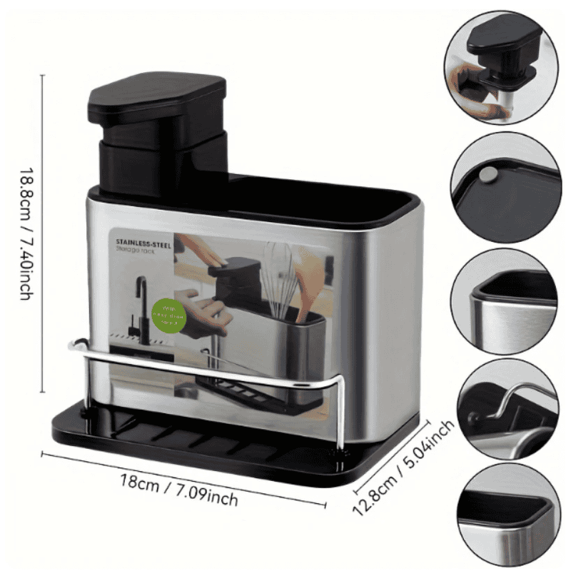 DISPENSADOR DE JABON PARA COCINA 3 EN 1 🧼🧽