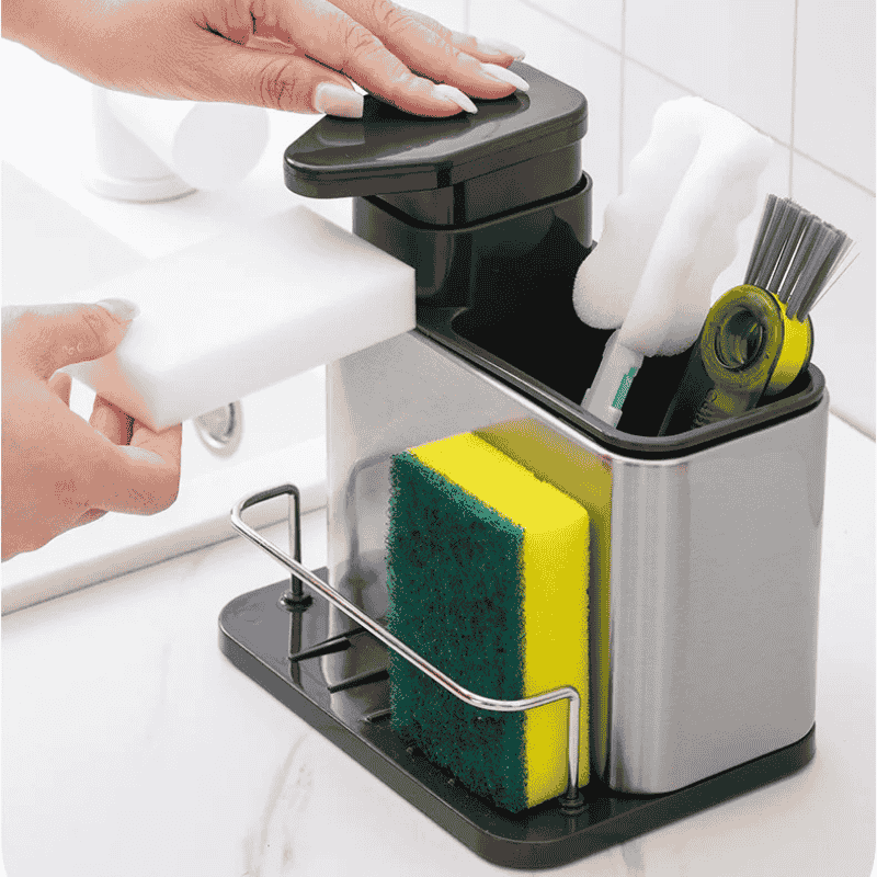 DISPENSADOR DE JABON PARA COCINA 3 EN 1 🧼🧽